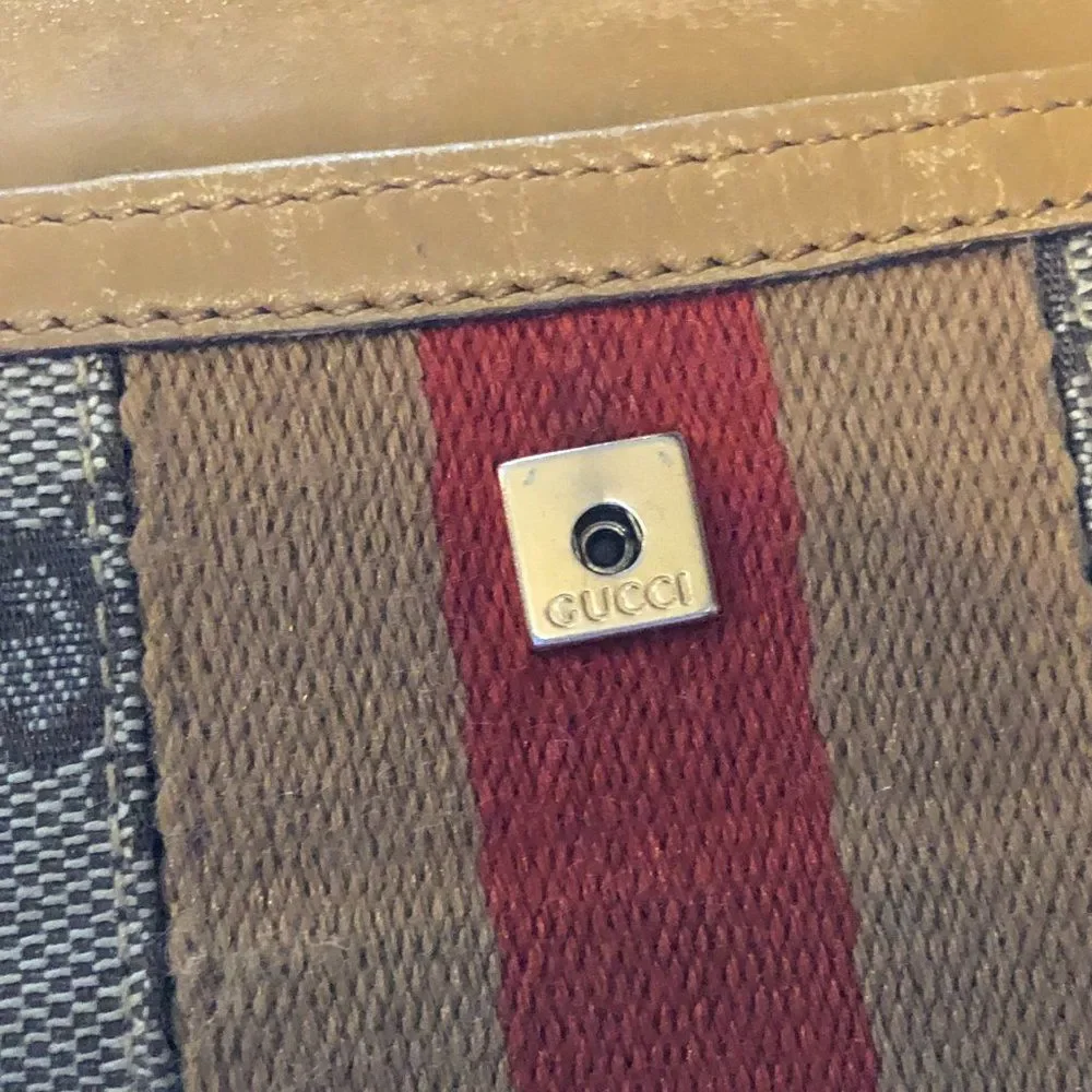 Authentic GUCCI Tan & Brown Canvas & Leather Long Wallet - Picture 11 of 11